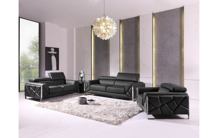 903 DivanItalia Dark Gray Sofa Set – Top Grain Italian LeatherModel:  903-DARK_GRAY