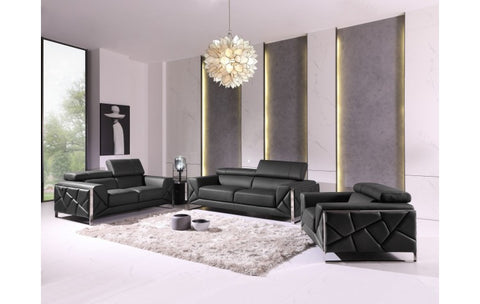 903 DivanItalia Dark Gray Sofa Set – Top Grain Italian LeatherModel:  903-DARK_GRAY
