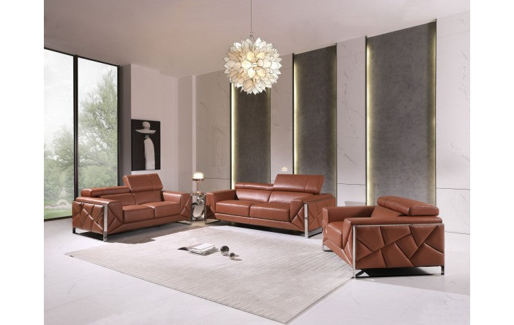 903 DivanItalia Camel Sofa Set – Top Grain Italian LeatherModel:  903-CAMEL