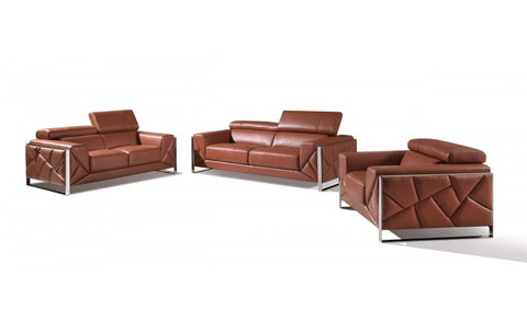 903 DivanItalia Camel Sofa Set – Top Grain Italian LeatherModel:  903-CAMEL