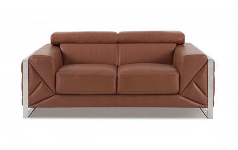 903 DivanItalia Camel Sofa and Loveseat Set – Top Grain Italian LeatherModel:  903-CAMEL-2PC