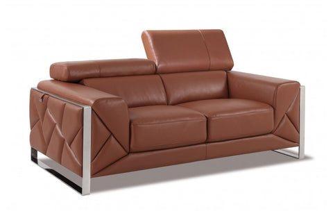 903 DivanItalia Camel Loveseat – Top Grain Italian LeatherModel:  903-CAMEL-L