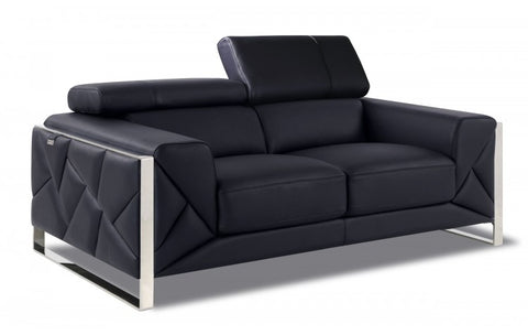 903 DivanItalia Black Loveseat – Top Grain Italian LeatherModel:  903-BLACK-L