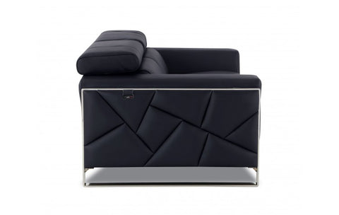 903 DivanItalia Black Sofa and Loveseat Set – Top Grain Italian LeatherModel:  903-BLACK-2PC