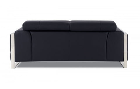 903 DivanItalia Black Sofa and Loveseat Set – Top Grain Italian LeatherModel:  903-BLACK-2PC