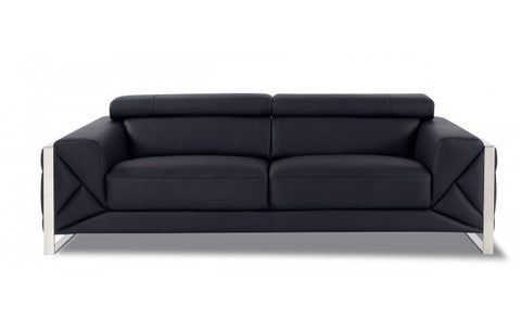 903 DivanItalia Black Sofa – Top Grain Italian LeatherModel:  903-BLACK-S