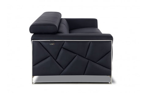 903 DivanItalia Black Sofa – Top Grain Italian LeatherModel:  903-BLACK-S