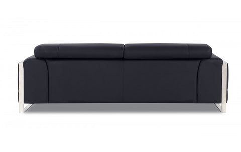 903 DivanItalia Black Sofa – Top Grain Italian LeatherModel:  903-BLACK-S