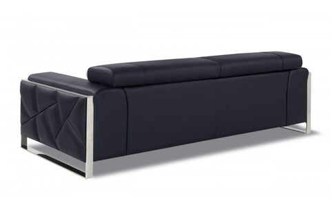 903 DivanItalia Black Sofa – Top Grain Italian LeatherModel:  903-BLACK-S