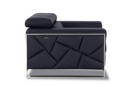 903 DivanItalia Black Sofa – Top Grain Italian LeatherModel:  903-BLACK-S