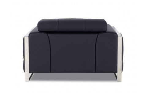 903 DivanItalia Black Chair – Top Grain Italian LeatherModel:  903-BLACK-CH