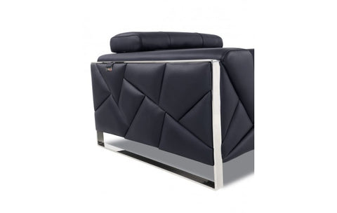 903 DivanItalia Black Sofa – Top Grain Italian LeatherModel:  903-BLACK-S