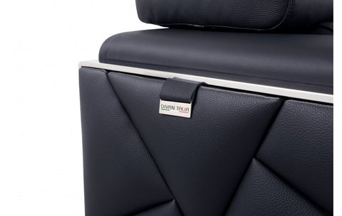 903 DivanItalia Black Sofa – Top Grain Italian LeatherModel:  903-BLACK-S