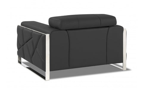 903 DivanItalia Dark Gray Chair – Top Grain Italian LeatherModel:  903-DARK_GRAY-CH