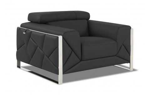 903 DivanItalia Dark Gray Chair – Top Grain Italian LeatherModel:  903-DARK_GRAY-CH