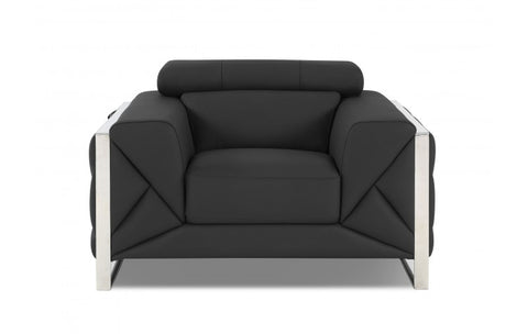 903 DivanItalia Dark Gray Chair – Top Grain Italian LeatherModel:  903-DARK_GRAY-CH