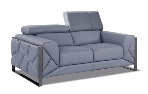 903 DivanItalia Light Blue Loveseat – Top Grain Italian LeatherModel:  903-LIGHT_BLUE-L