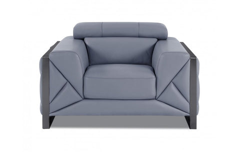 903 DivanItalia Light Blue Chair – Top Grain Italian LeatherModel:  903-LIGHT_BLUE-CH