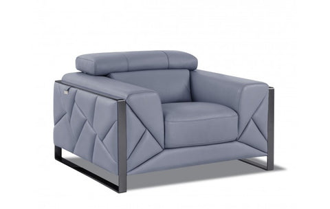 903 DivanItalia Light Blue Chair – Top Grain Italian LeatherModel:  903-LIGHT_BLUE-CH