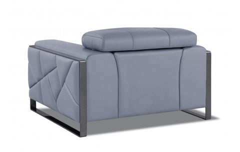 903 DivanItalia Light Blue Chair – Top Grain Italian LeatherModel:  903-LIGHT_BLUE-CH