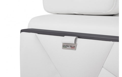 903 DivanItalia White Sofa – Top Grain Italian LeatherModel:  903-WHITE-S