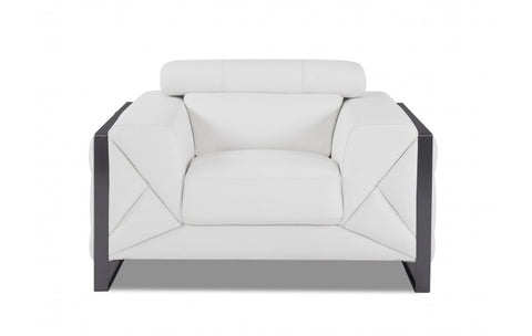 903 DivanItalia White Chair – Top Grain Italian LeatherModel:  903-WHITE-CH