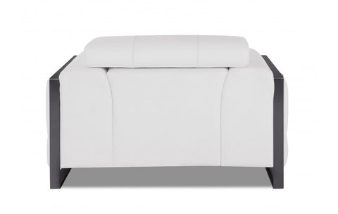 903 DivanItalia White Chair – Top Grain Italian LeatherModel:  903-WHITE-CH