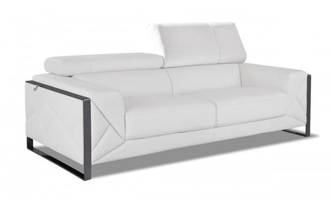 903 DivanItalia White Sofa – Top Grain Italian LeatherModel:  903-WHITE-S