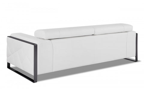 903 DivanItalia White Sofa – Top Grain Italian LeatherModel:  903-WHITE-S