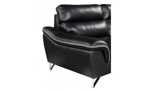 168 - Black Sofa LoveModel:  168-BLACK-2PC