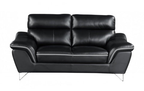 168 - Black Sofa LoveModel:  168-BLACK-2PC