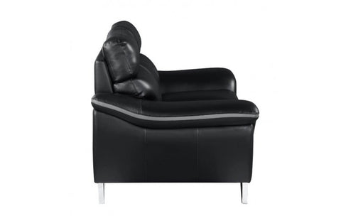 168 - Black Sofa LoveModel:  168-BLACK-2PC