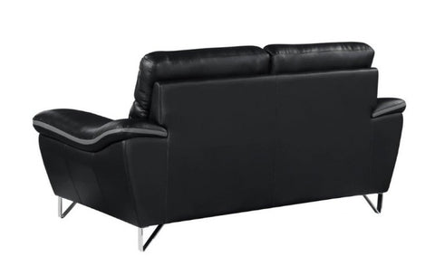 168 - Black Sofa LoveModel:  168-BLACK-2PC