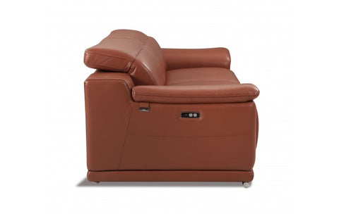 9762 DivanItalia Camel Power Reclining Sofa – Top Grain Italian LeatherModel:  9762-CAMEL-S