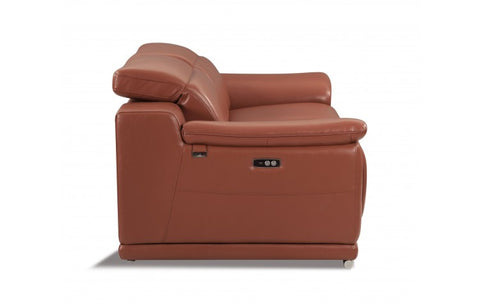 9762 DivanItalia Camel Power Reclining Sofa and Loveseat Set – Top Grain Italian LeatherModel:  9762-CAMEL-2PC
