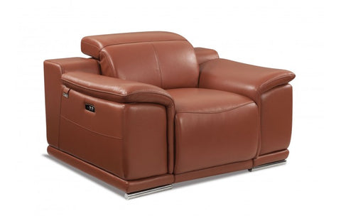 9762 DivanItalia Camel Power Reclining Chair – Top Grain Italian LeatherModel:  9762-CAMEL-CH