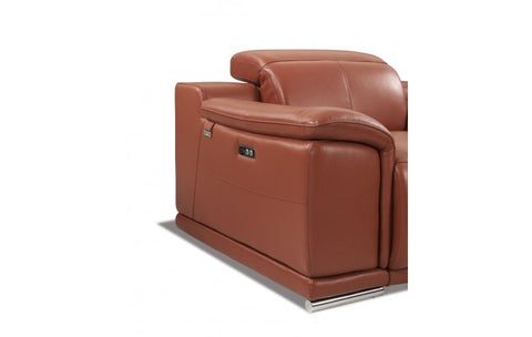 9762 DivanItalia Camel Power Reclining Sofa – Top Grain Italian LeatherModel:  9762-CAMEL-S