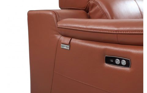 9762 DivanItalia Camel Power Reclining Sofa – Top Grain Italian LeatherModel:  9762-CAMEL-S