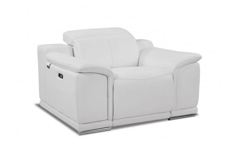 9762 DivanItalia White Power Reclining Chair – Top Grain Italian LeatherModel:  9762-WHITE-CH