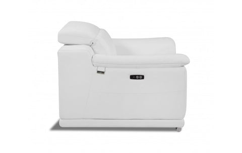 9762 DivanItalia White Power Reclining Chair – Top Grain Italian LeatherModel:  9762-WHITE-CH