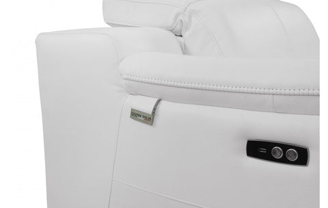 9762 DivanItalia White Power Reclining Sofa – Top Grain Italian LeatherModel:  9762-WHITE-S
