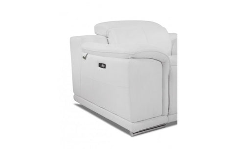 9762 DivanItalia White Power Reclining Sofa – Top Grain Italian LeatherModel:  9762-WHITE-S