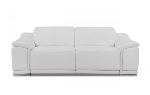 9762 DivanItalia White Power Reclining Sofa – Top Grain Italian LeatherModel:  9762-WHITE-S