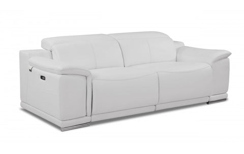 9762 DivanItalia White Power Reclining Sofa – Top Grain Italian LeatherModel:  9762-WHITE-S