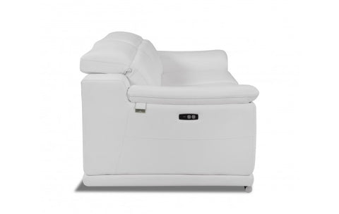9762 DivanItalia White Power Reclining Sofa – Top Grain Italian LeatherModel:  9762-WHITE-S