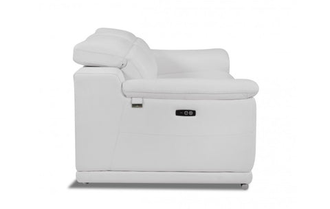 9762 DivanItalia White Power Reclining Loveseat – Top Grain Italian LeatherModel:  9762-WHITE-L