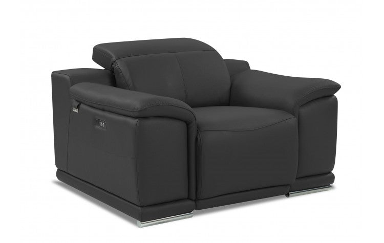 9762 DivanItalia Dark Gray Power Reclining Chair – Top Grain Italian LeatherModel:  9762-DARK_GRAY-CH