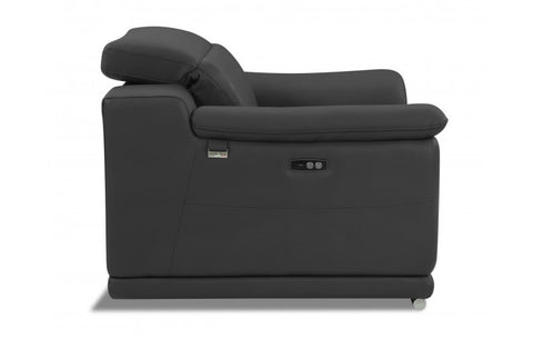 9762 DivanItalia Dark Gray Power Reclining Chair – Top Grain Italian LeatherModel:  9762-DARK_GRAY-CH