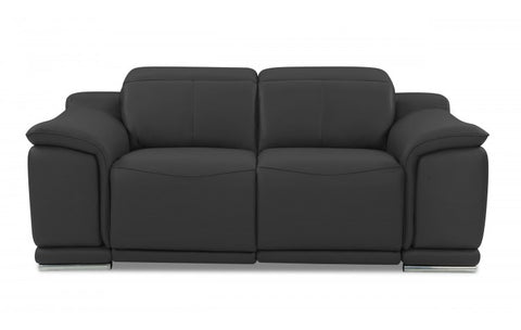 9762 DivanItalia Dark Gray Power Reclining Sofa and Loveseat Set – Top Grain Italian LeatherModel:  9762-DARK_GRAY-2PC