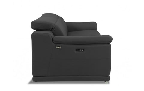 9762 DivanItalia Dark Gray Power Reclining Sofa – Top Grain Italian LeatherModel:  9762-DARK_GRAY-S